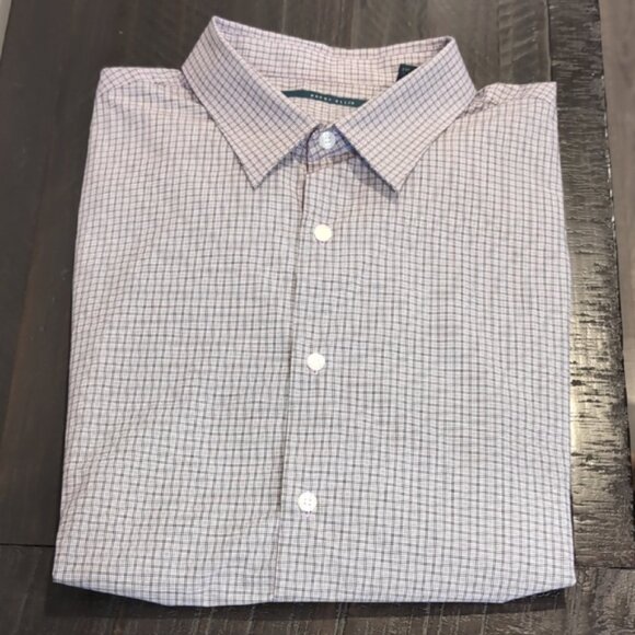 Perry Ellis Checkered Men's Shirt Button Down Long Sleeve Purple Plaid Size XXL - Picture 2 of 10